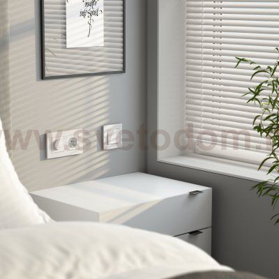 Выключатель двухклавишный с самовозвратом (белый матовый) W1122461