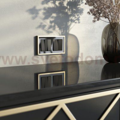 Выключатель трехклавишный (черный матовый) W1130008