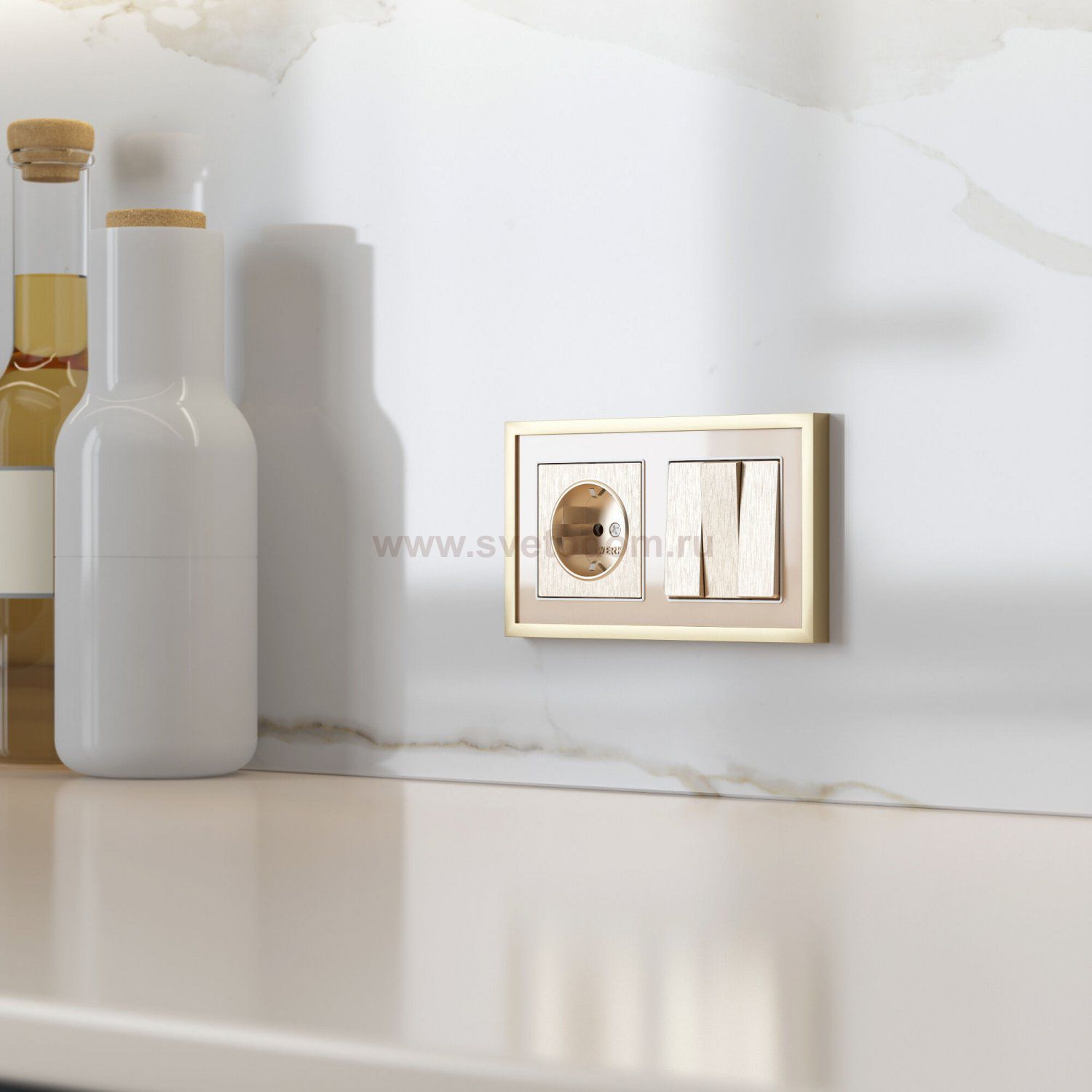 Набор клавиш для выключателя трехклавишного (шампань рифленый) W1139010