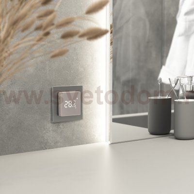 Умный сенсорный терморегулятор  для теплого пола дымчатый W1151217
