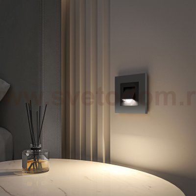 Поворотная встраиваемая LED подсветка Turn (черный матовый) W1154708