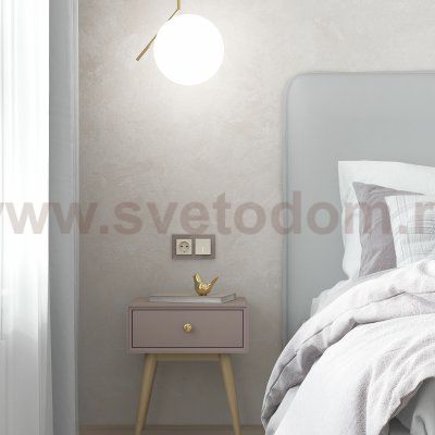 Розетка с заземлением (айвори матовый) W1171062