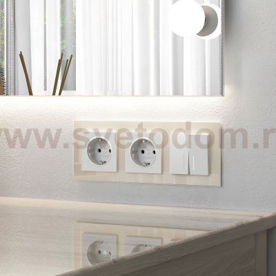 Розетка с заземлением и шторками (белый матовый) W1171161