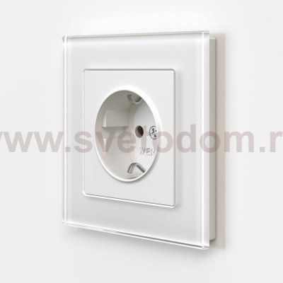 Розетка с заземлением и шторками (белый матовый) W1171161