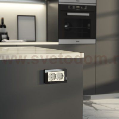 Розетка двойная с заземлением (айвори матовый) W1172062