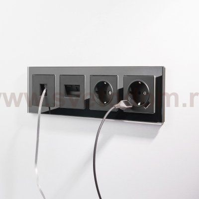 Телефонная розетка RJ-11 (черный матовый) W1182008