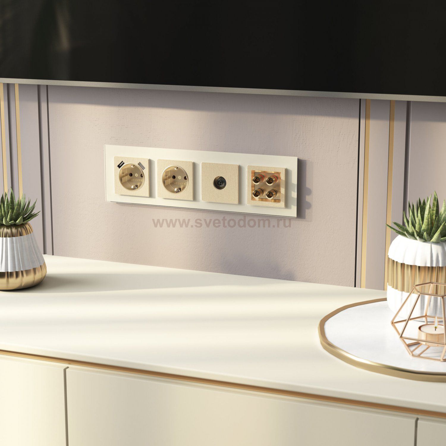 ТВ-розетка оконечная (шампань рифленый) W1183010