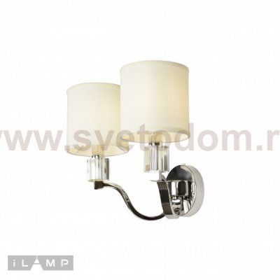 Настенный светильник iLamp Miami W2337-2 Никель+беж