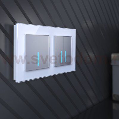 Сенсорный выключатель одноклавишный с подсветкой 1000 Вт серебряный W4510006