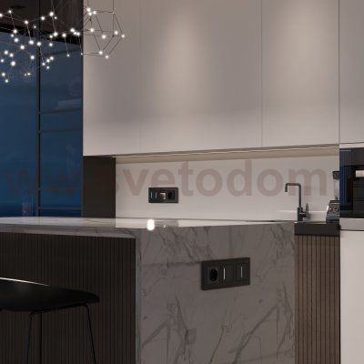 Сенсорный выключатель одноклавишный с подсветкой (черный) W4512008