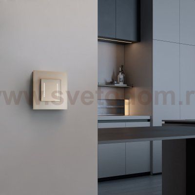 Сенсорный выключатель двухклавишный с подсветкой (шампань) W4522011