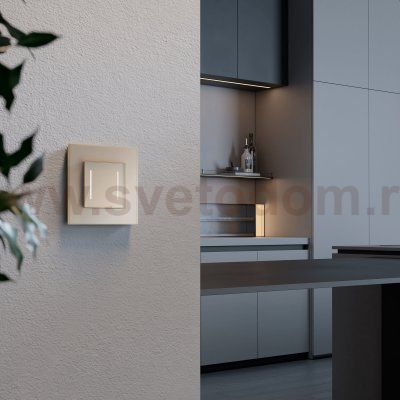 Умный сенсорный выключатель двухклавишный (шампань) W4523011