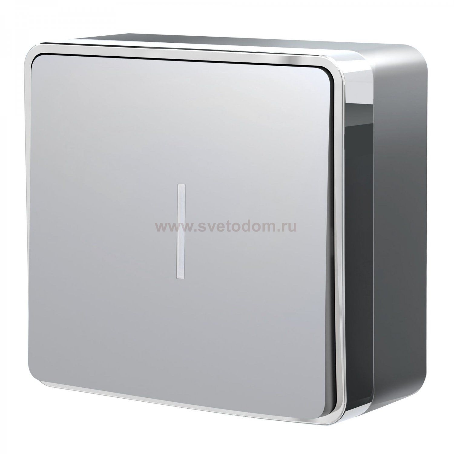 Выключатель одноклавишный с подсветкой Gallant серебряный W5010106