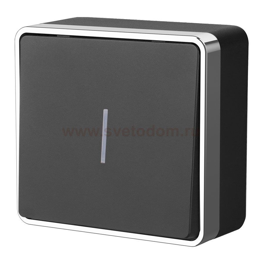 Выключатель одноклавишный с подсветкой Gallant черный/хром W5010135