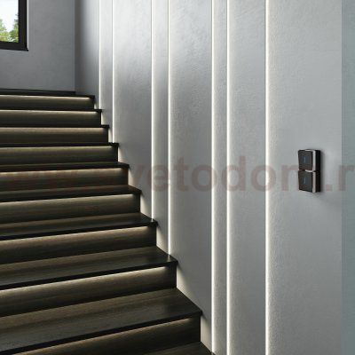 Выключатель одноклавишный с подсветкой Gallant черный/хром W5010135