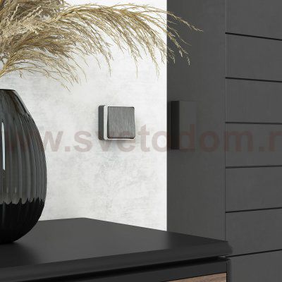 Выключатель одноклавишный проходной Gallant графит рифленый W5012004