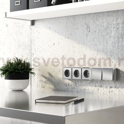 Выключатель одноклавишный проходной Gallant серебряный W5012006