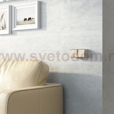 Выключатель одноклавишный проходной Gallant шампань рифленый W5012010