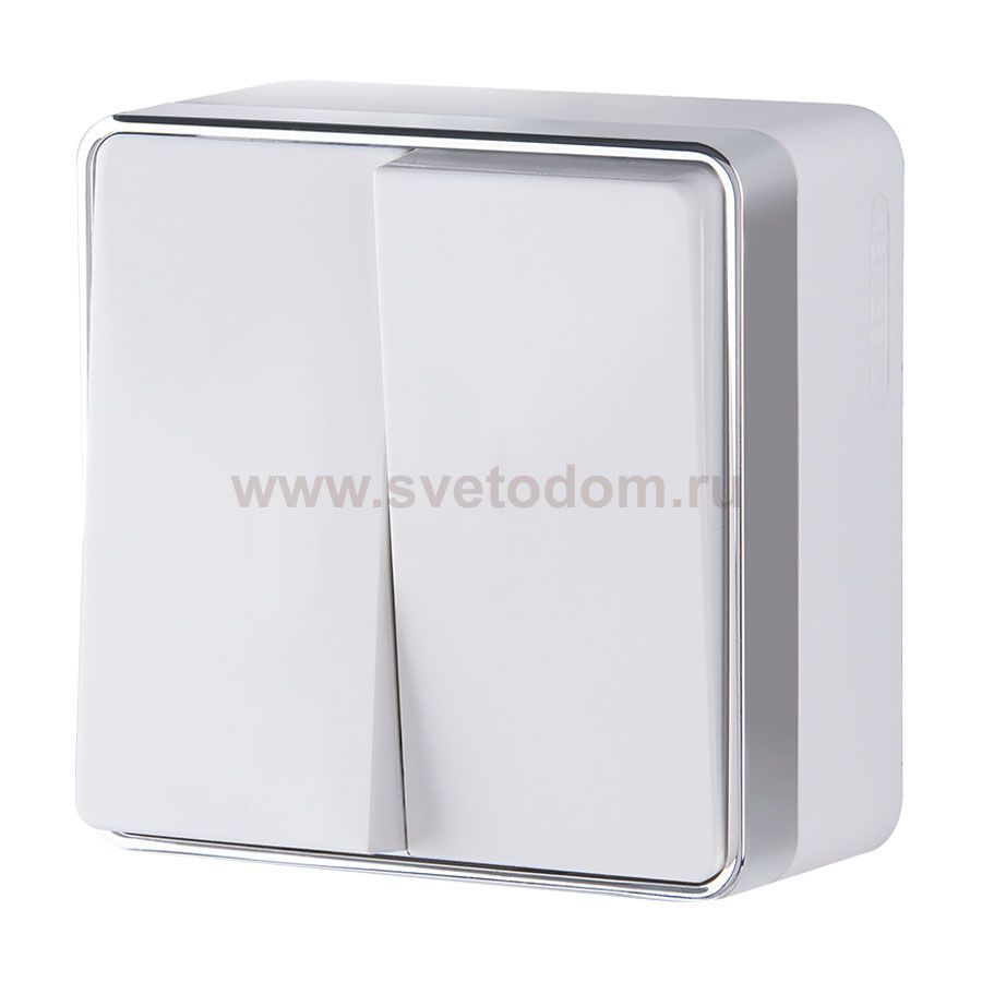 Выключатель  двухклавишный  Gallant белый W5020001