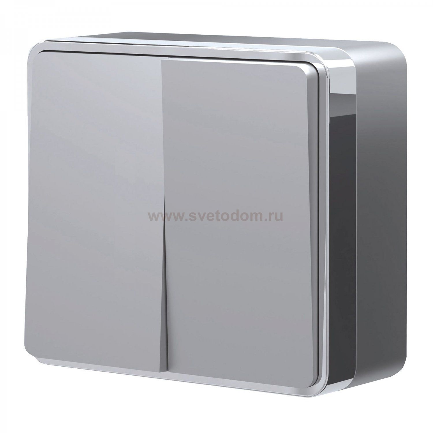 Выключатель двухклавишный Gallant серебряный W5020006