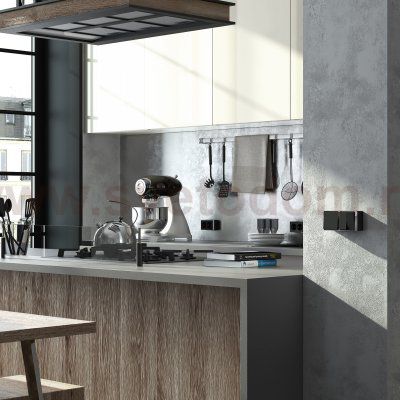 Выключатель двухклавишный Gallant черный/хром W5020035