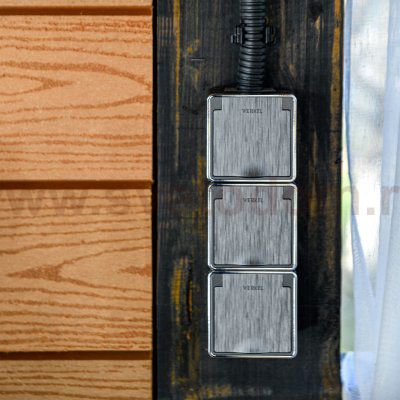 Розетка влагозащ. с зазем. с защит. крышкой и шторками Gallant графит рифленый W5071204