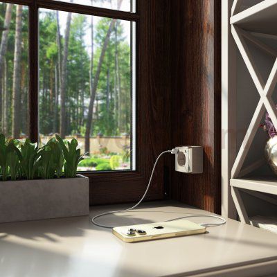 Розетка с заземлением, шторками и USB тип A+C Gallant шампань рифленый W5071710