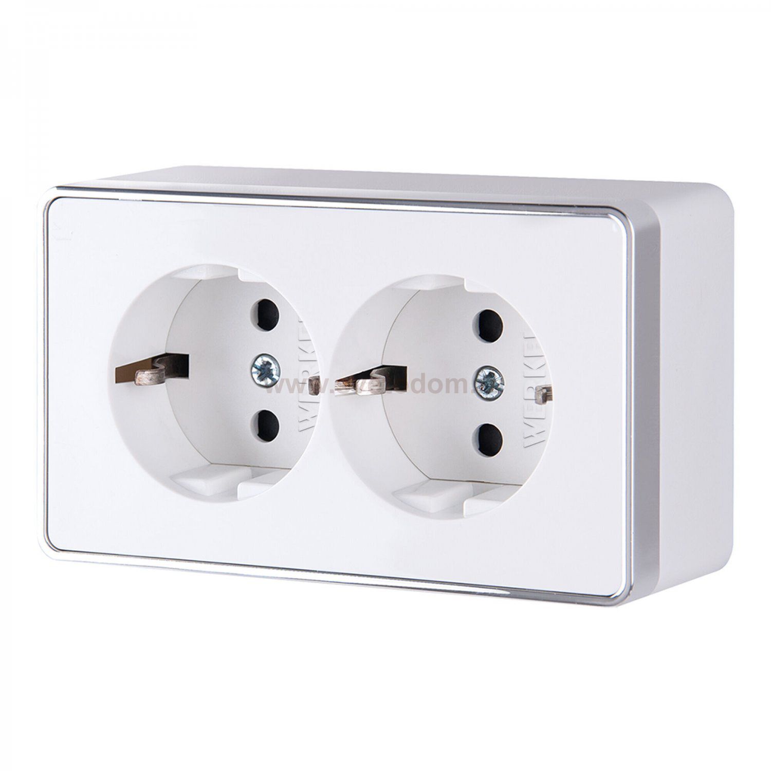 Розетка двойная с заземлением Gallant белая W5072101