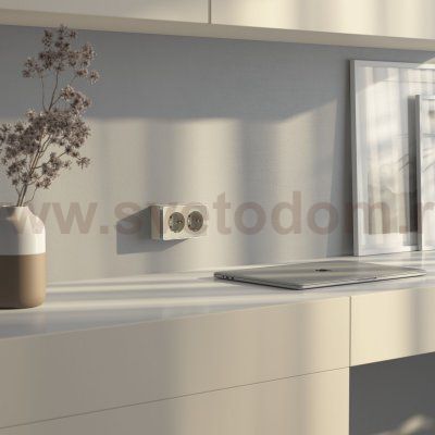 Розетка двойная с заземлением Gallant слоновая кость W5072103