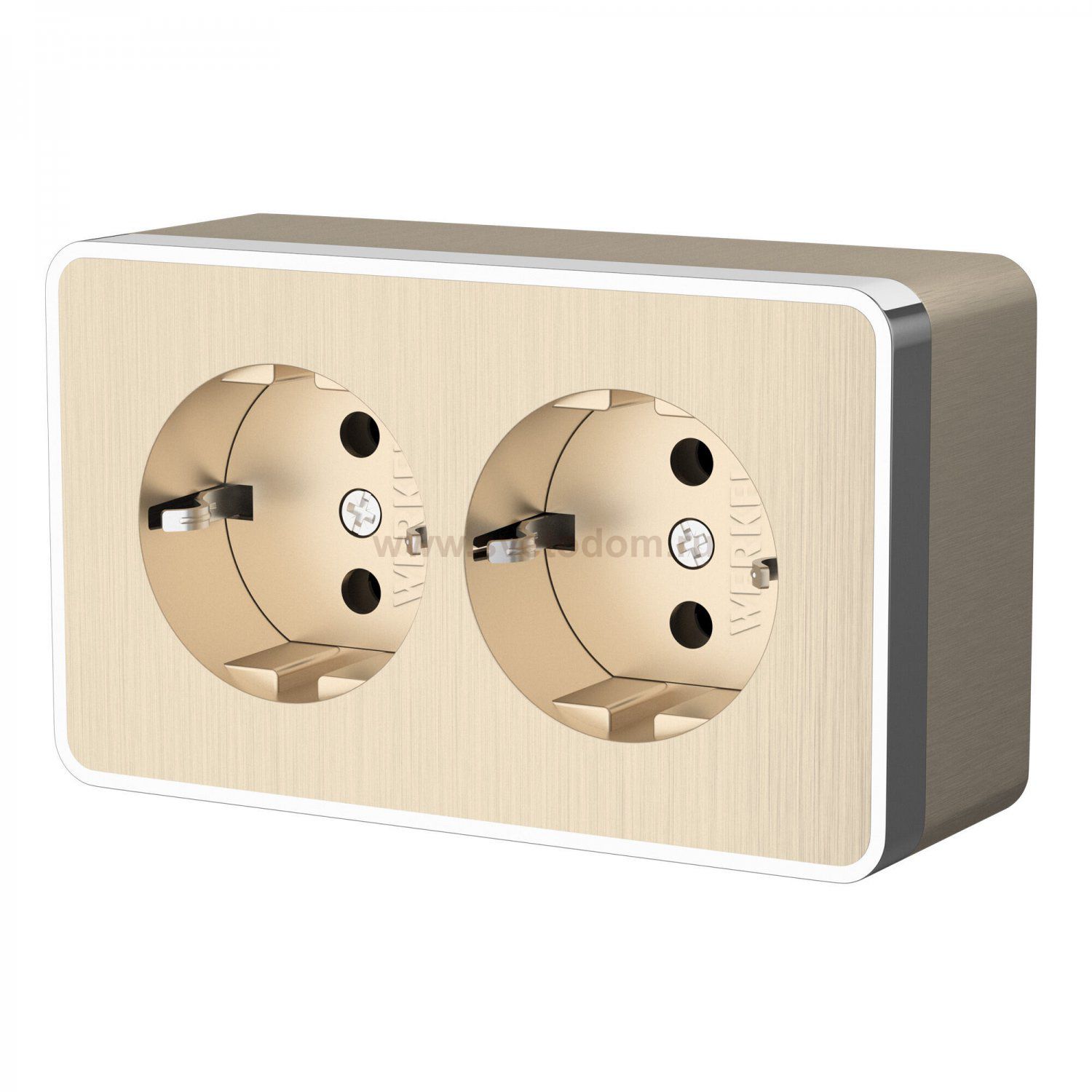 Розетка двойная с заземлением Gallant шампань рифленый W5072110