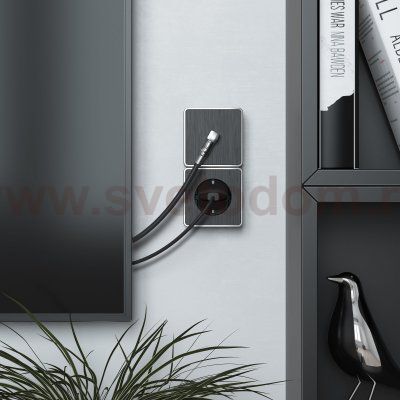 ТВ-розетка оконечная Gallant графит рифленый W5083004