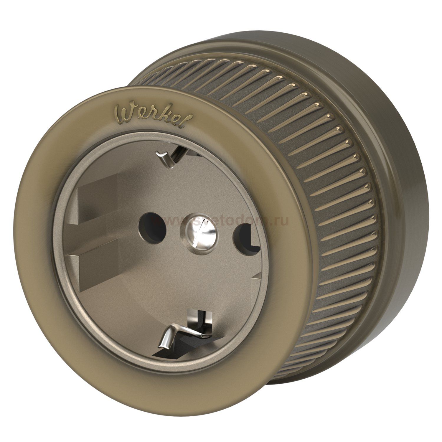 Розетка с заземлением бронзовый ретро W5771012