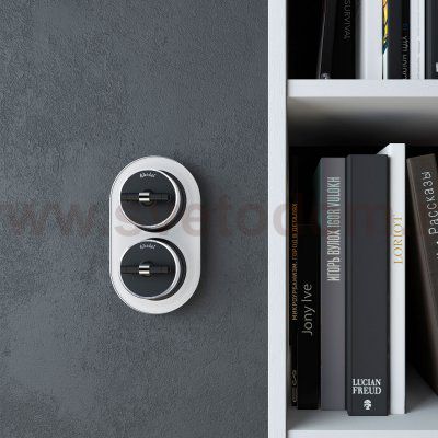 Переключатель/выключатель одноклавишный Vintage черный матовый/хром W5812051