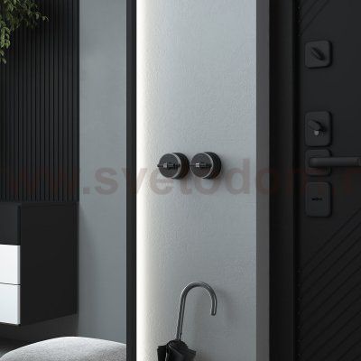 Переключатель/выключатель одноклавишный Vintage черный матовый/хром W5812051