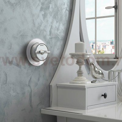 Выключатель на 4 положения двухклавишный Vintage серебро матовый/хром W5822054