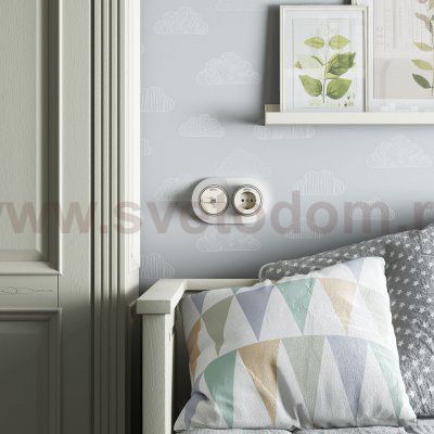 Выключатель на 4 положения двухклавишный Vintage слоновая кость матовый/хром W5822055