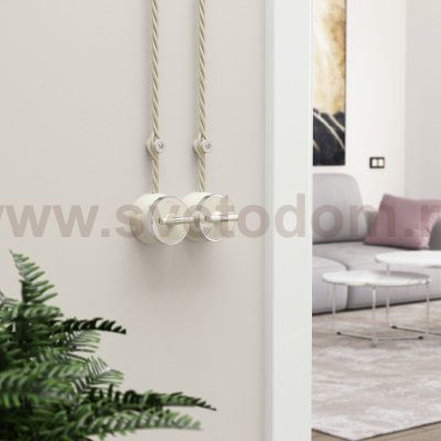 Выключатель на 4 положения двухклавишный Vintage слоновая кость матовый/хром W5822055