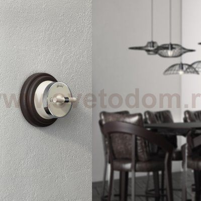 Выключатель на 4 положения двухклавишный Vintage слоновая кость матовый/хром W5822055