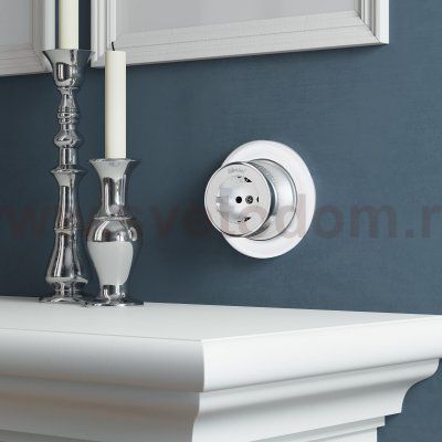 Розетка с заземлением Vintage серебро матовый/хром W5871054