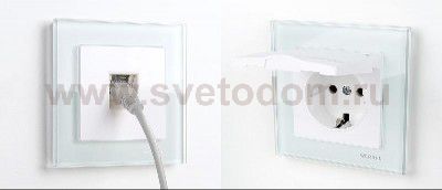 Телефонная розетка  RJ-11 (белая) WL01-RJ-11 Werkel