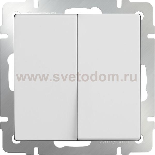 Выключатель двухклавишный проходной (белый) WL01-SW-2G-2W Werkel
