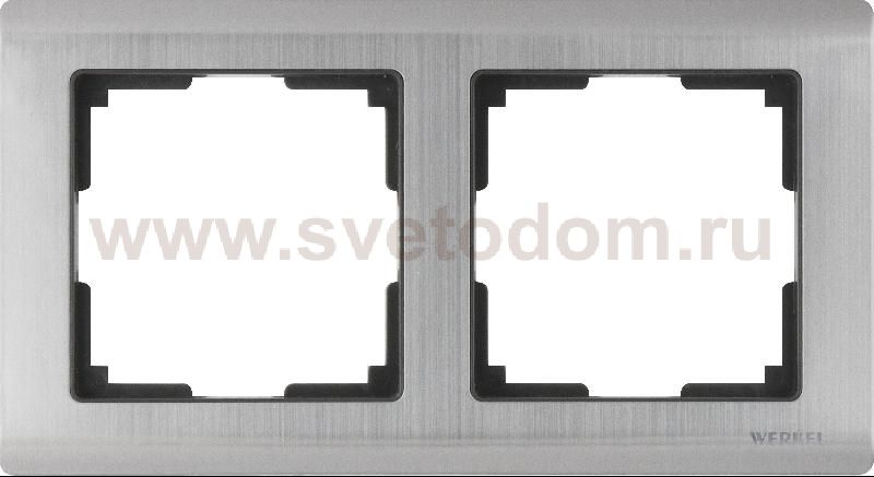 Рамка на 2 поста (глянцевый никель) Werkel WL02-Frame-02