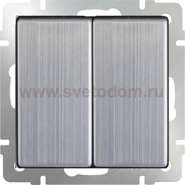 Выключатель двухклавишный (глянцевый никель) WL02-SW-2G Werkel