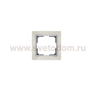 Рамка на 1 пост (слоновая кость/хром) WL03-Frame-01-ivory Werkel