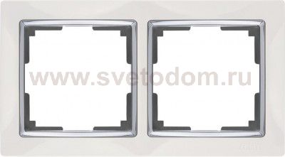 WL03-Frame-02-white /Рамка на 2 поста (белый/хром) Werkel WL03-Frame-02-white