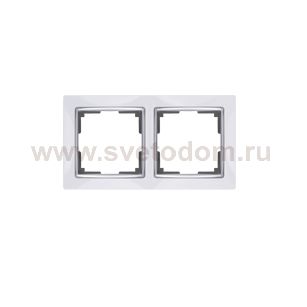 WL03-Frame-02-white /Рамка на 2 поста (белый/хром) Werkel WL03-Frame-02-white