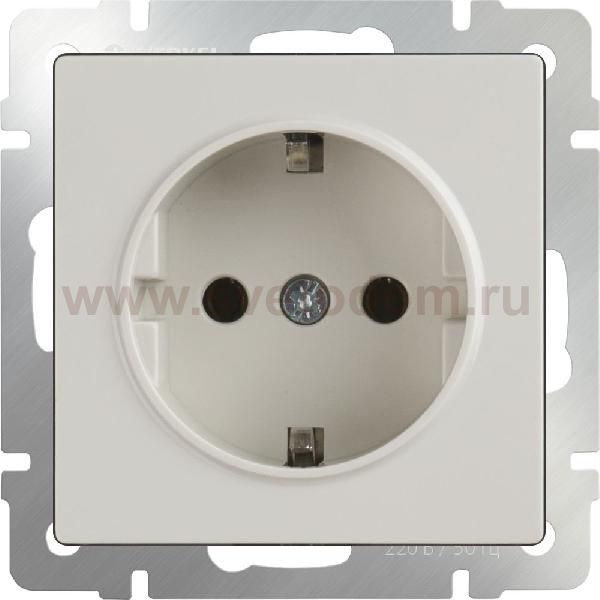 Розетка с заземлением и шторками (слоновая кость) Werkel WL03-SKGS-01-IP44-ivory
