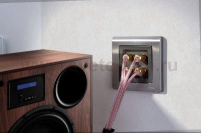 Акустическая розетка (серебряный) WL06-AUDIOx4 Werkel