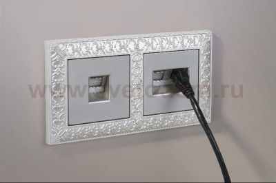 Розетка Ethernet RJ-45 (серебряный) WL06-RJ-45 Werkel