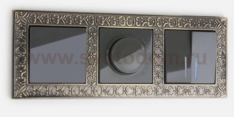 Рамка на 3 поста  (бронза) WL07-Frame-03 Werkel